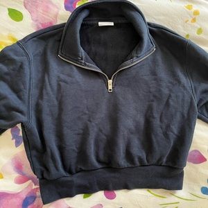 TNA airy AF fleece cropped 1/4 zip sweater